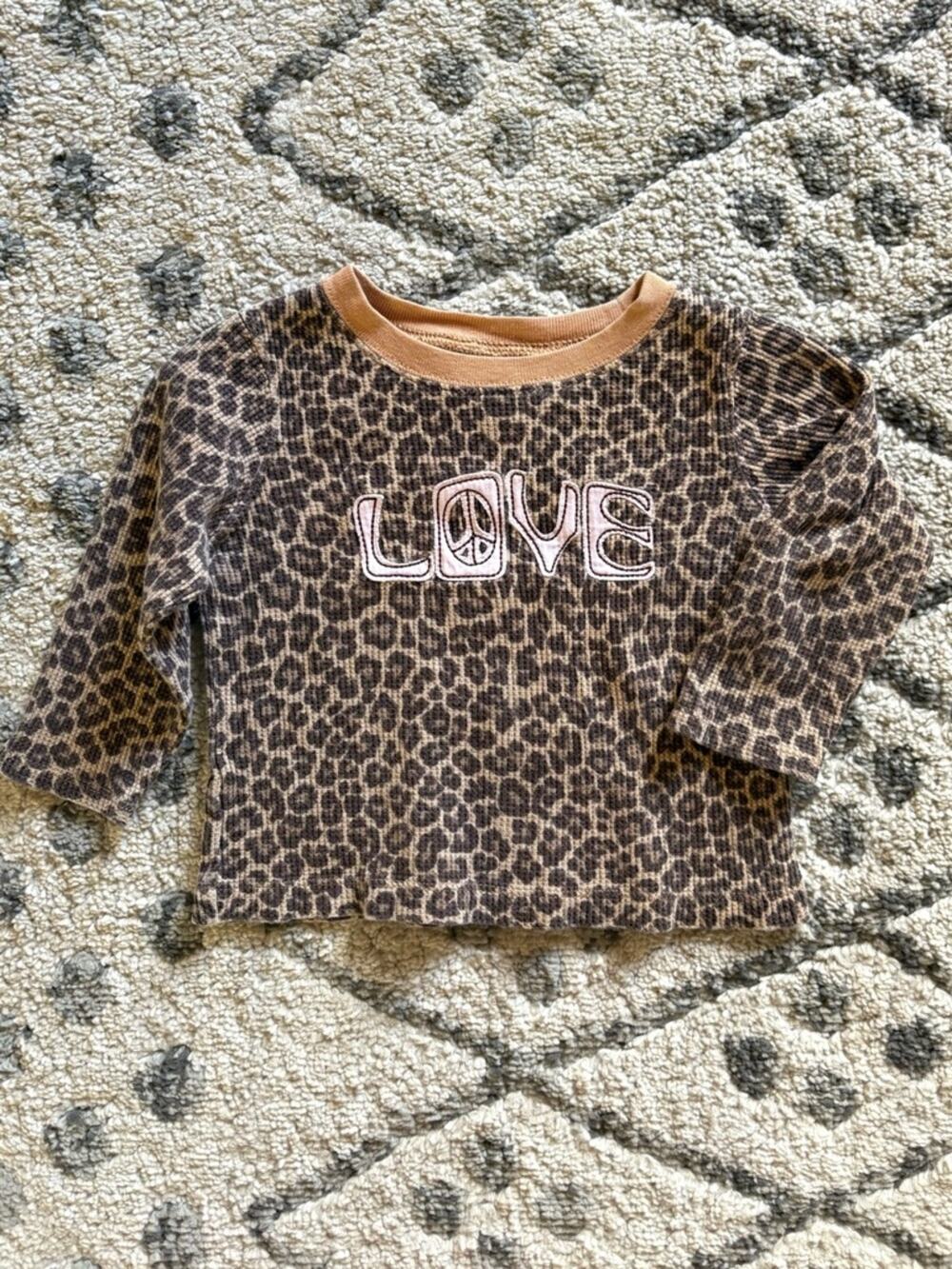 Koala Kids older cheetah love waffle long sleeve